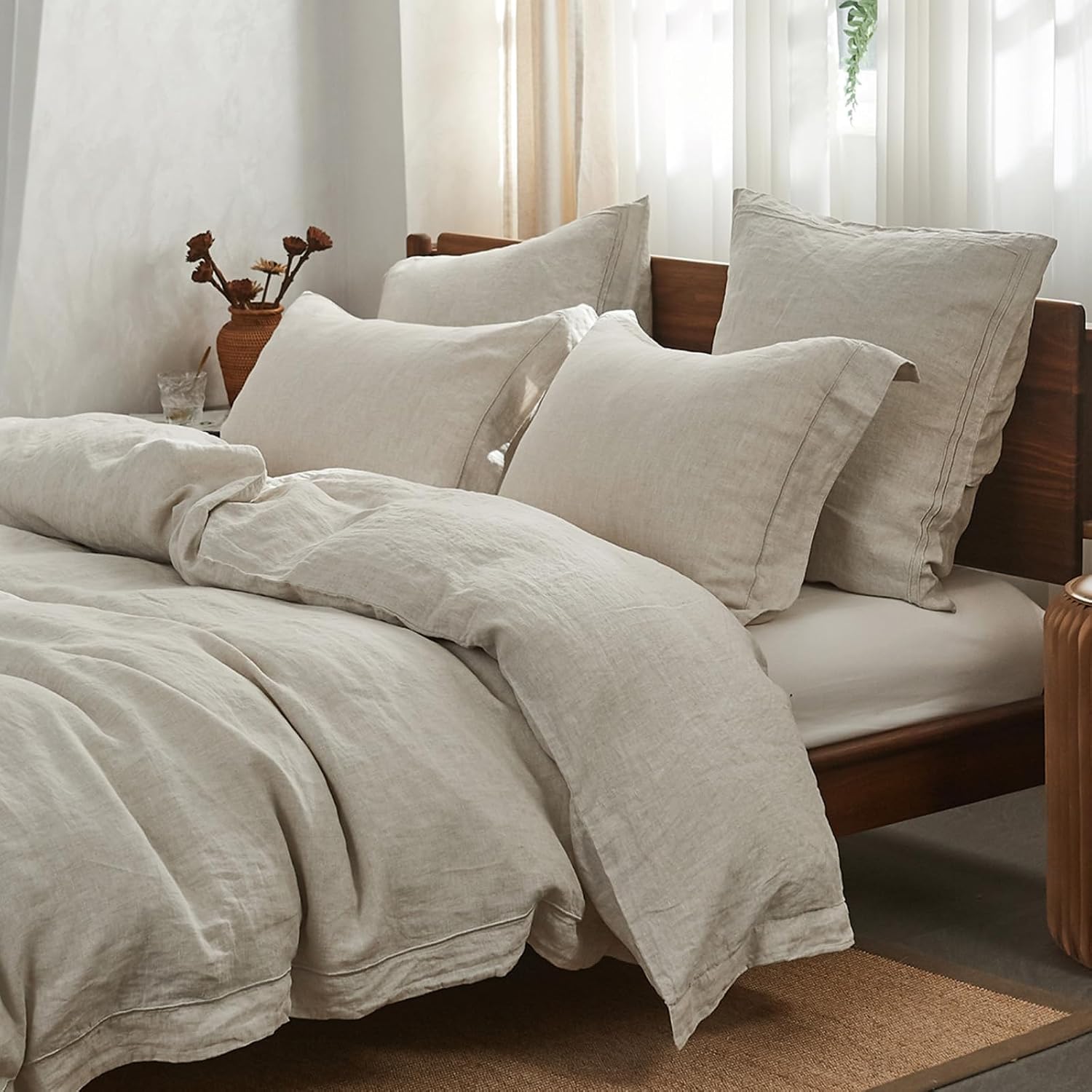 Linen Duvet Cover - Saf Yıkanmış Keten Yorgan Seti Üç