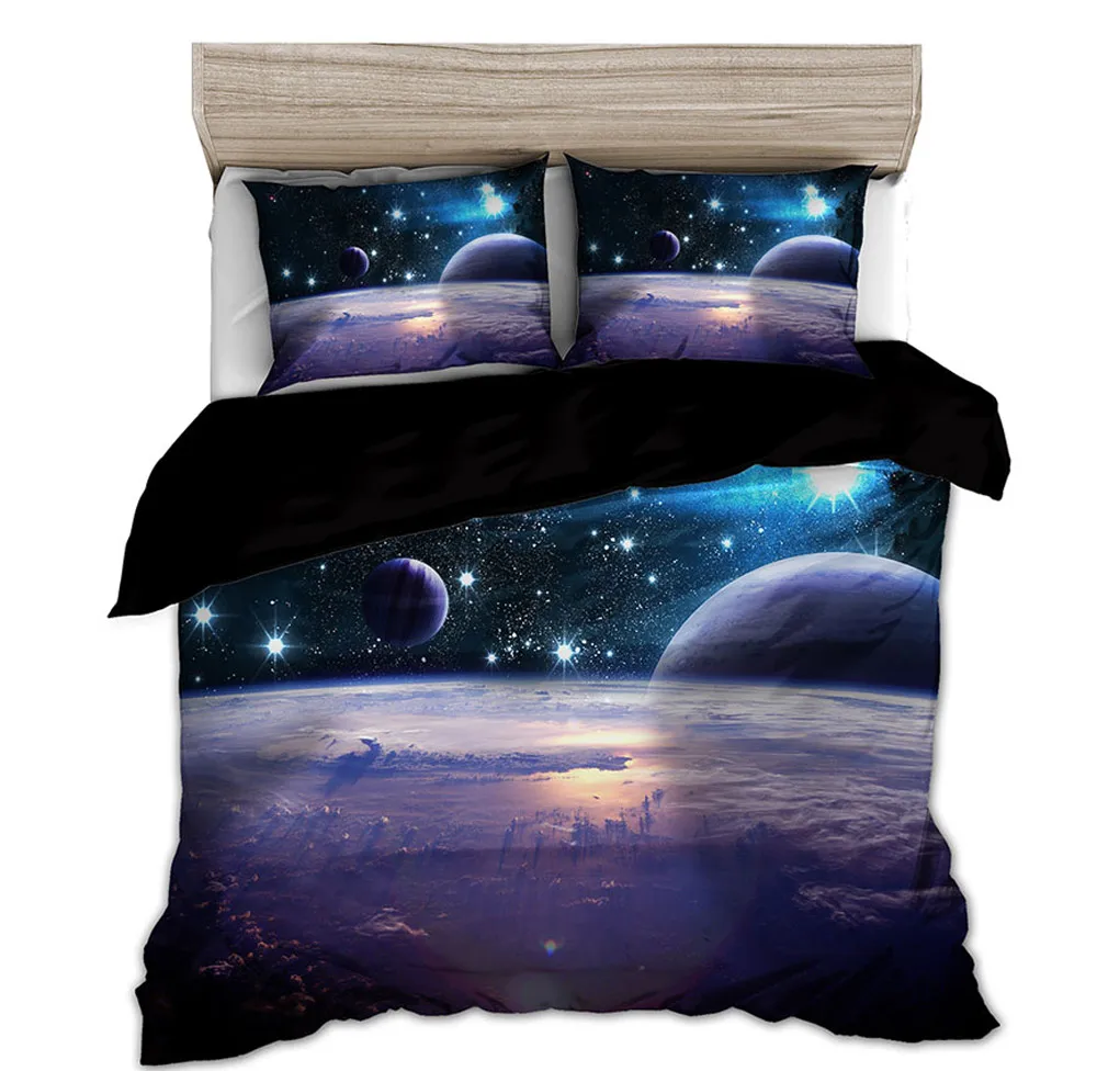 Linen Duvet Cover - Uzay yıldız 3d Galaxy nevresim takımı
