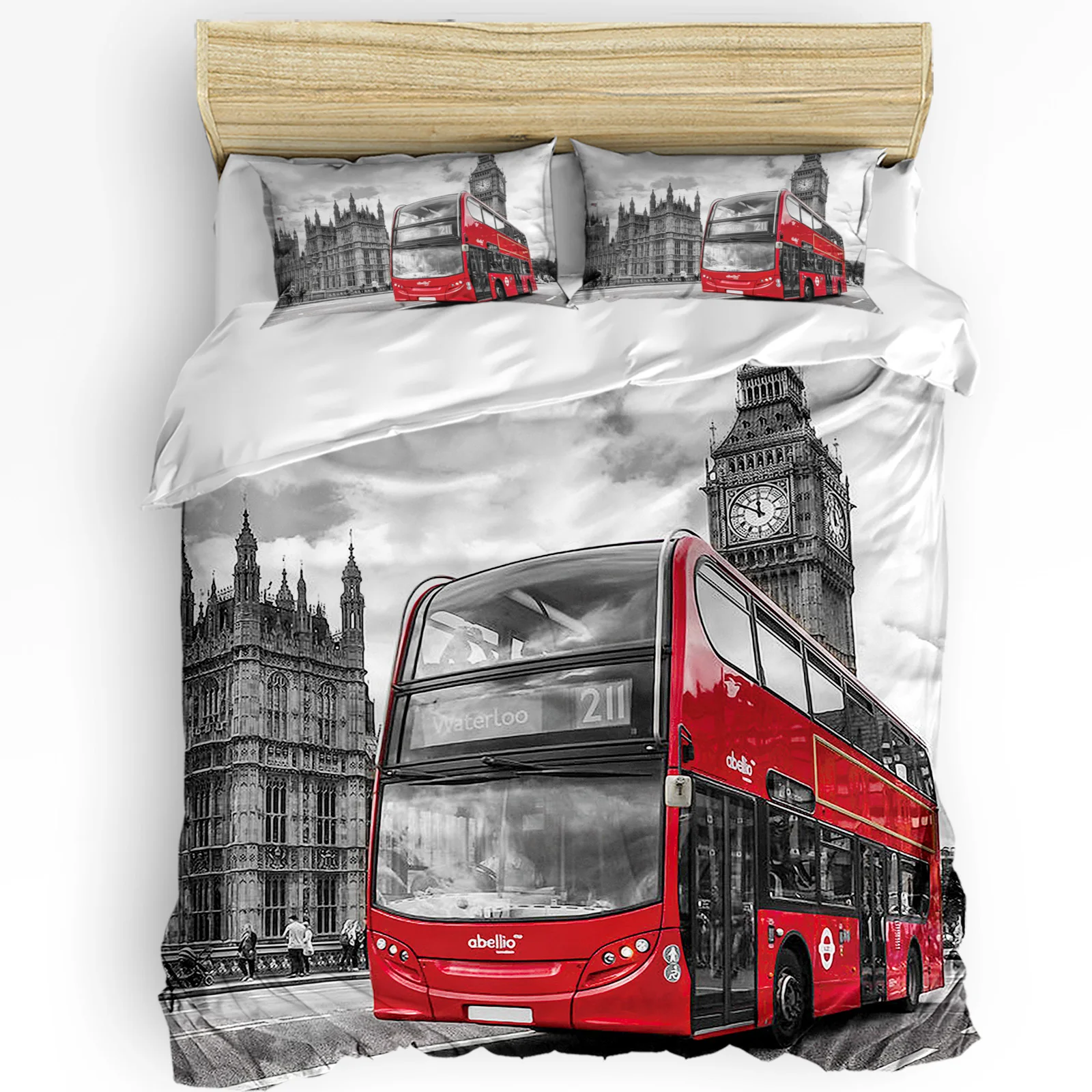 Home Textiles London - Londra Sokak Kırmızı Otobüs Big Ben