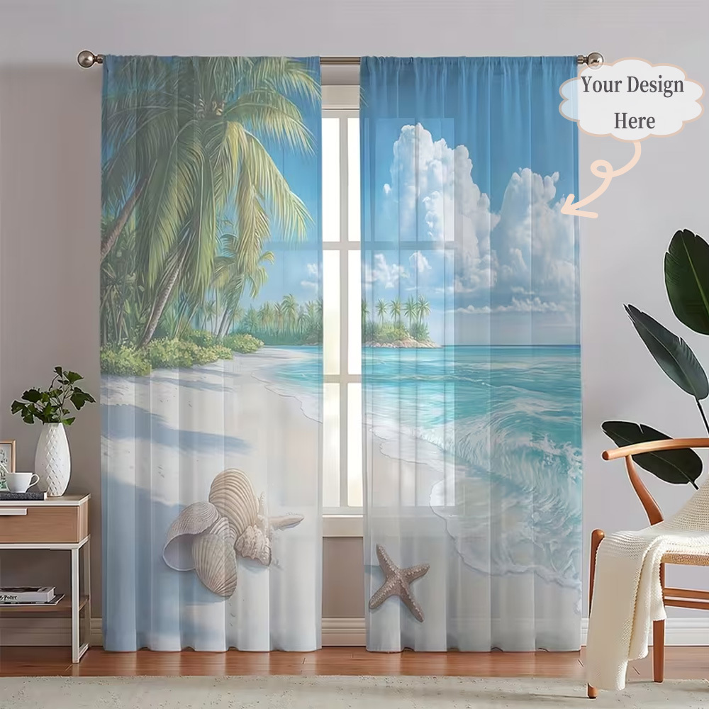 Home Textiles Curtains - Özel Tasarım 2D Düz 2 Parça