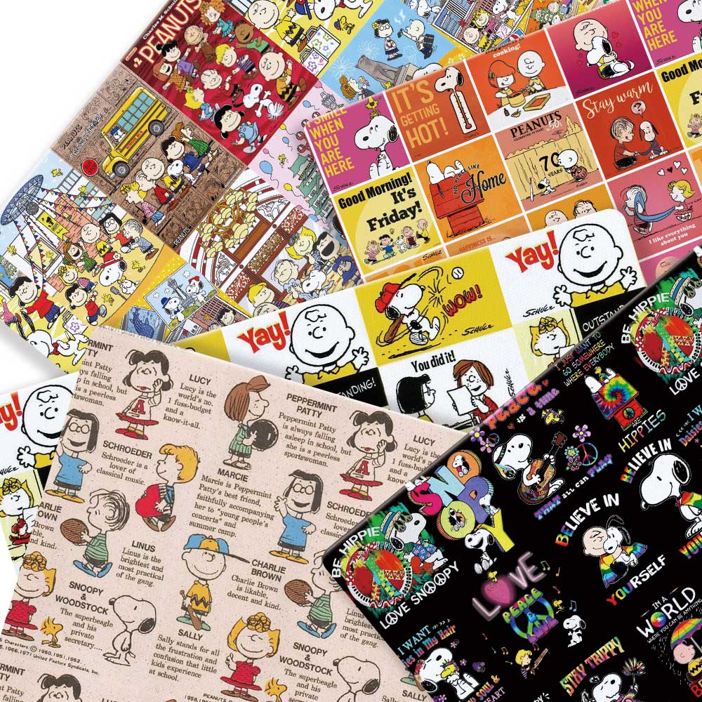 Home Textiles Curtains - TAKARA TOMY Snoopy kumaş140x50CM Karikatür baskılı