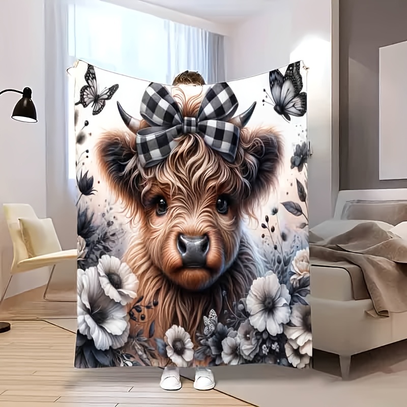 Highland Home Textiles - Yayla İnek Ekose Battaniye - Sevimli