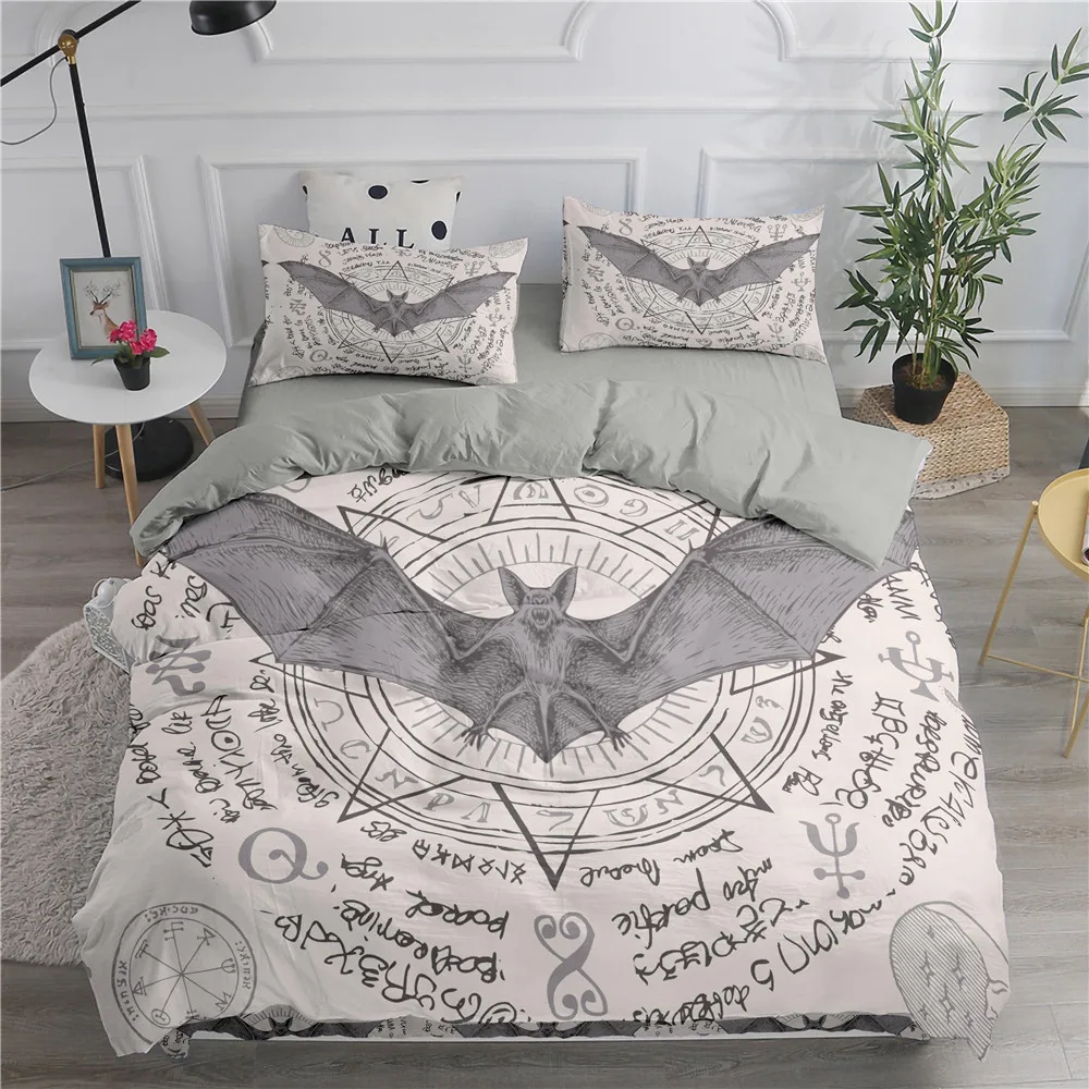 Linen Duvet Cover - Cadılar bayramı Uçan Vampir Yatak Seti