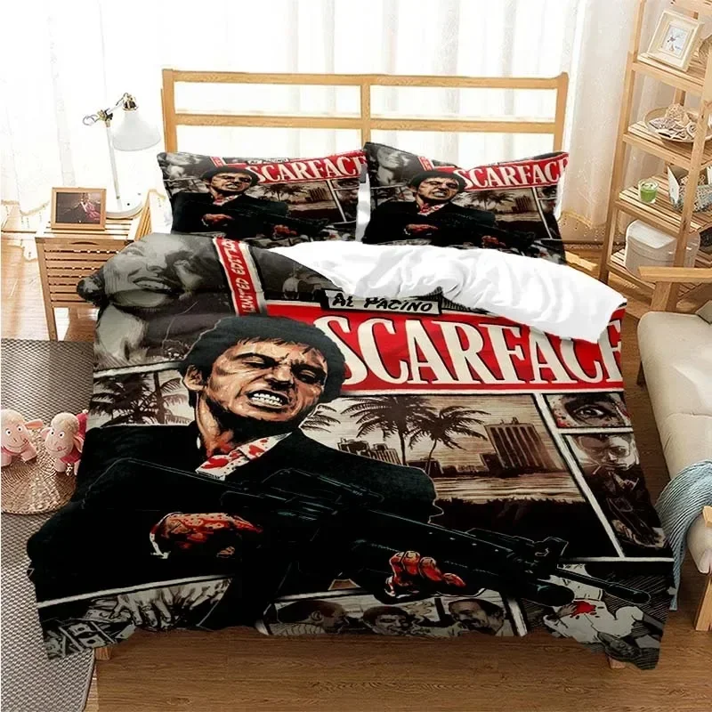 Linen Duvet Cover - Tony Montana Scarfaces Baskılı Yatak Seti