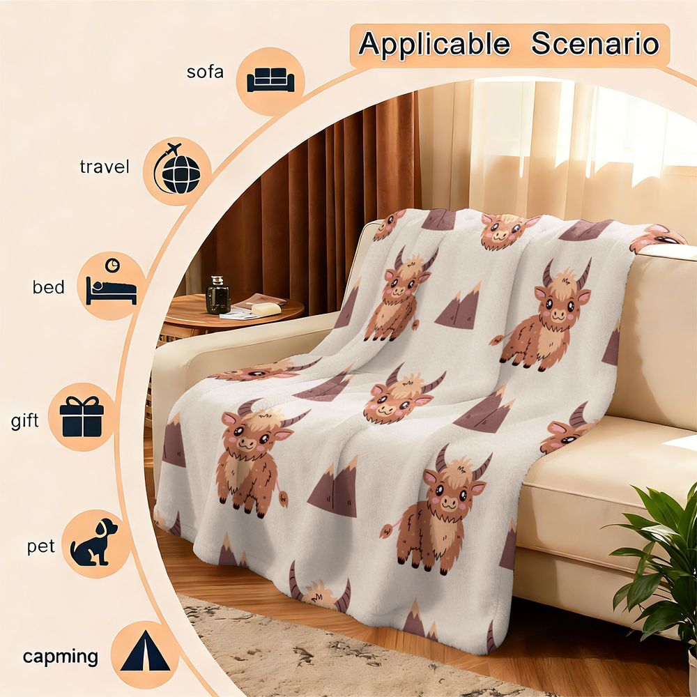 Sevimli Highland İnek Baskı Fl - Highland Home Textiles incelemesi ve fiyatı