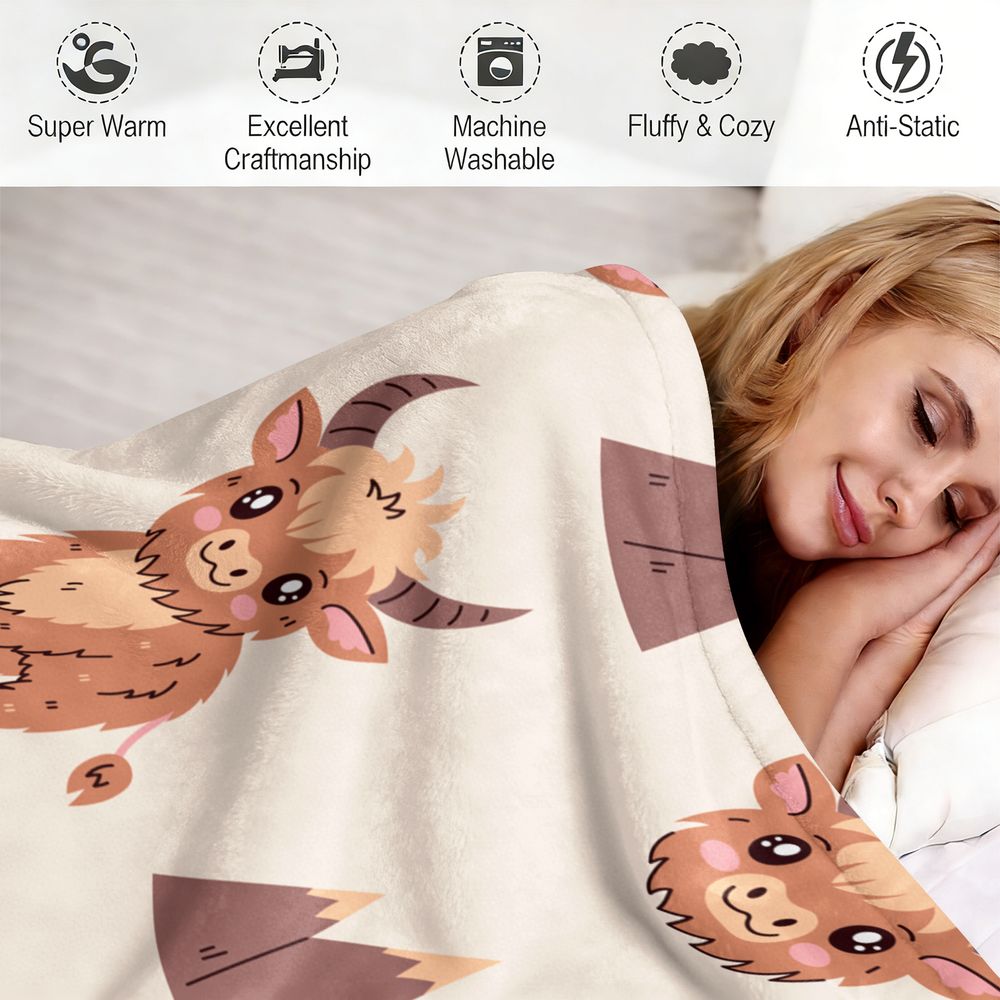Sevimli Highland İnek Baskı Fl - Highland Home Textiles incelemesi ve fiyatı
