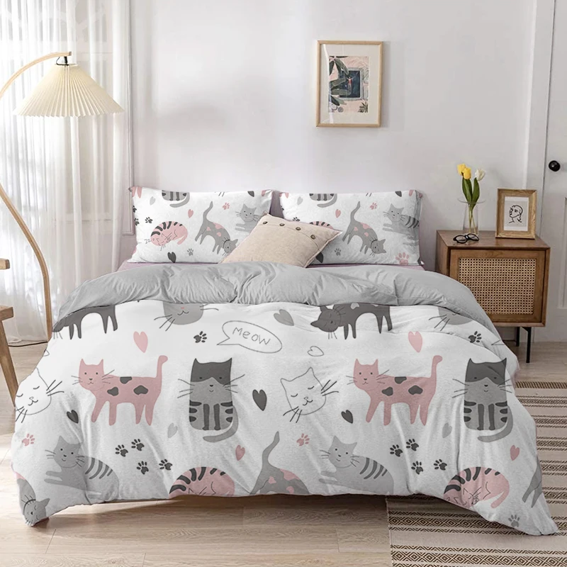 Çizgi film kedi yorgan yatak ö - Linen Duvet Cover incelemesi ve fiyatı