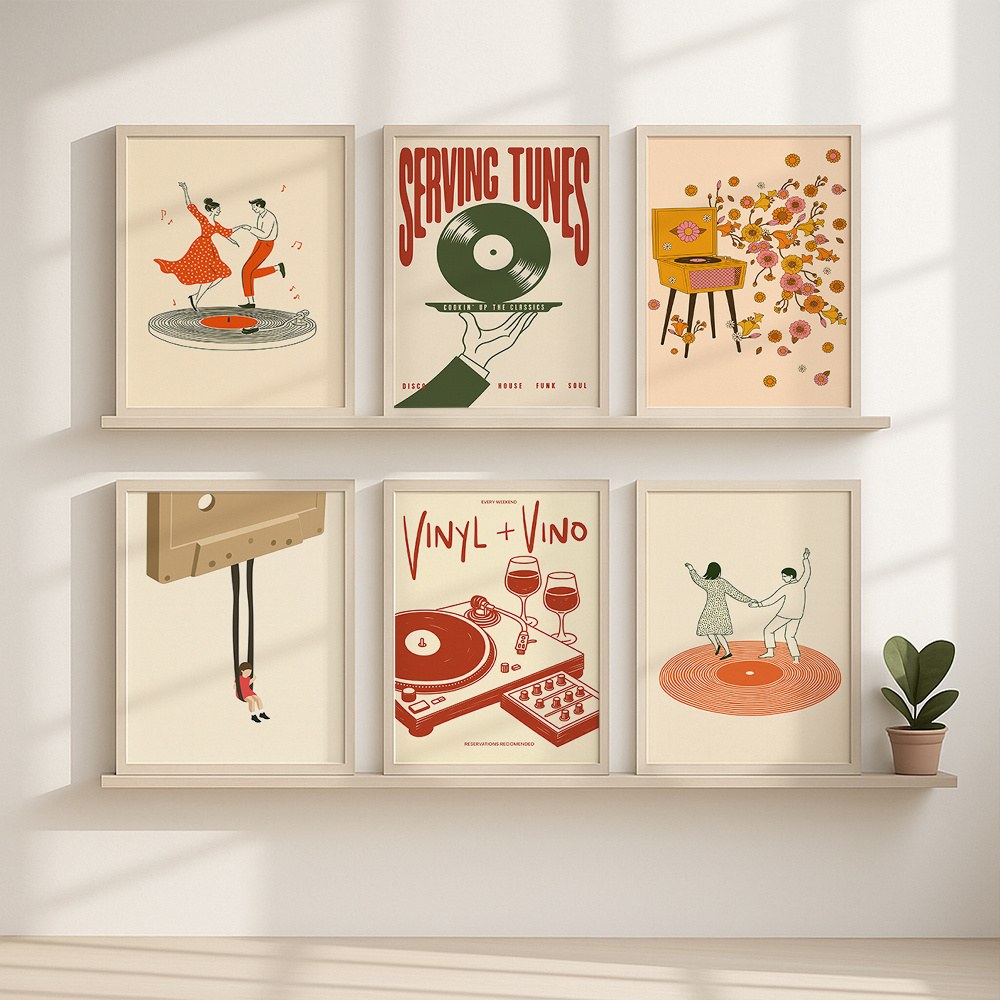 1 adet Vintage Müzik Tuval Pos - Vintage Home Textiles incelemesi ve fiyatı