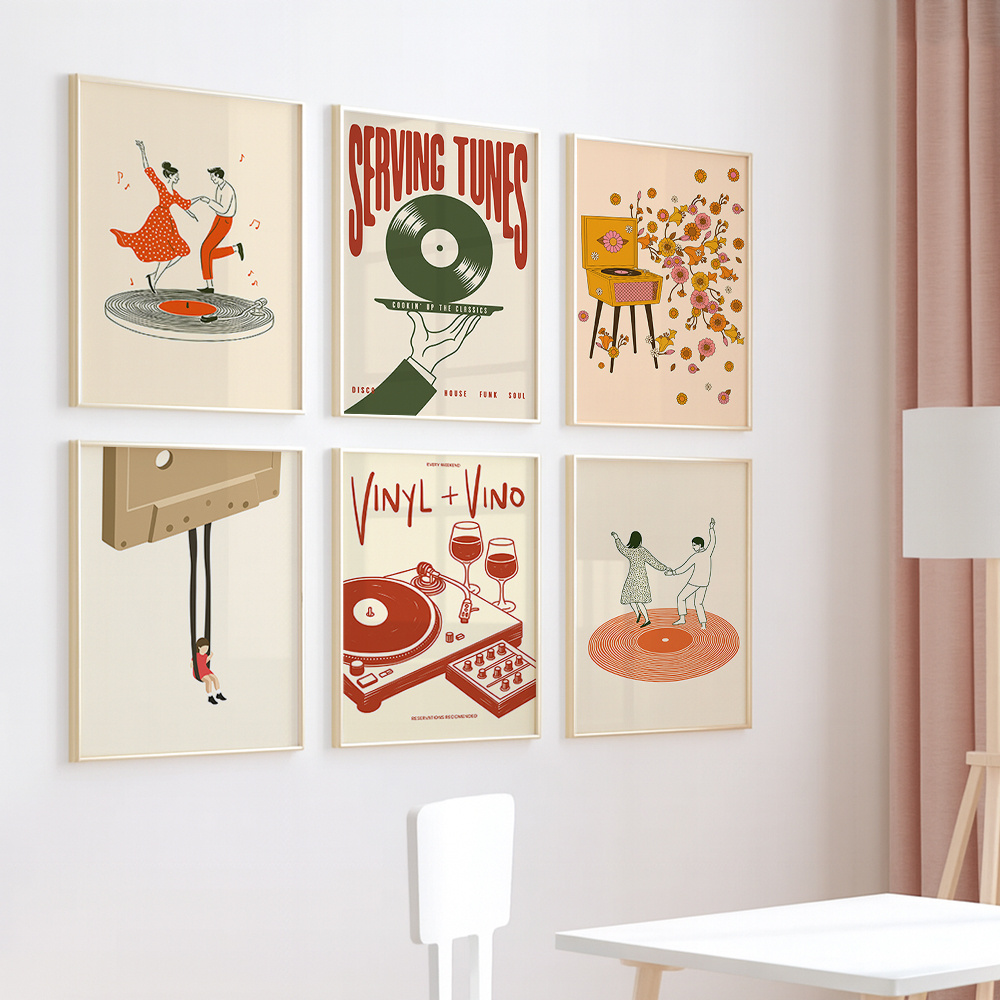 1 adet Vintage Müzik Tuval Pos - Vintage Home Textiles incelemesi ve fiyatı