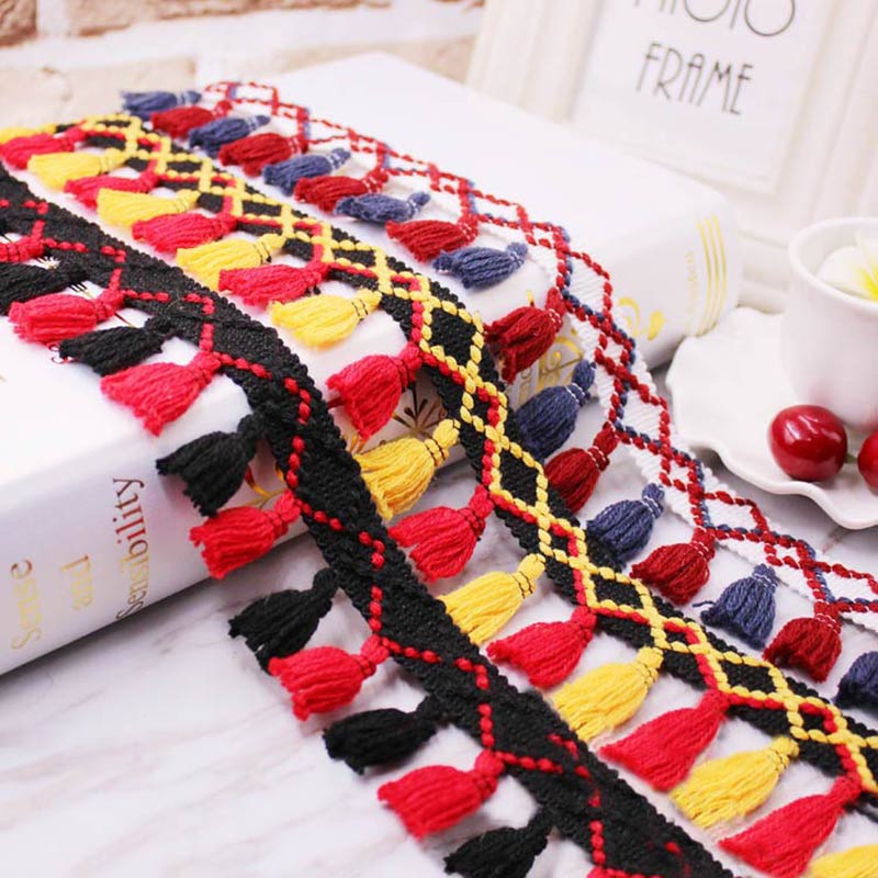1 yard/lot Püskül Saçak trim k - Home Ec Textiles incelemesi ve fiyatı