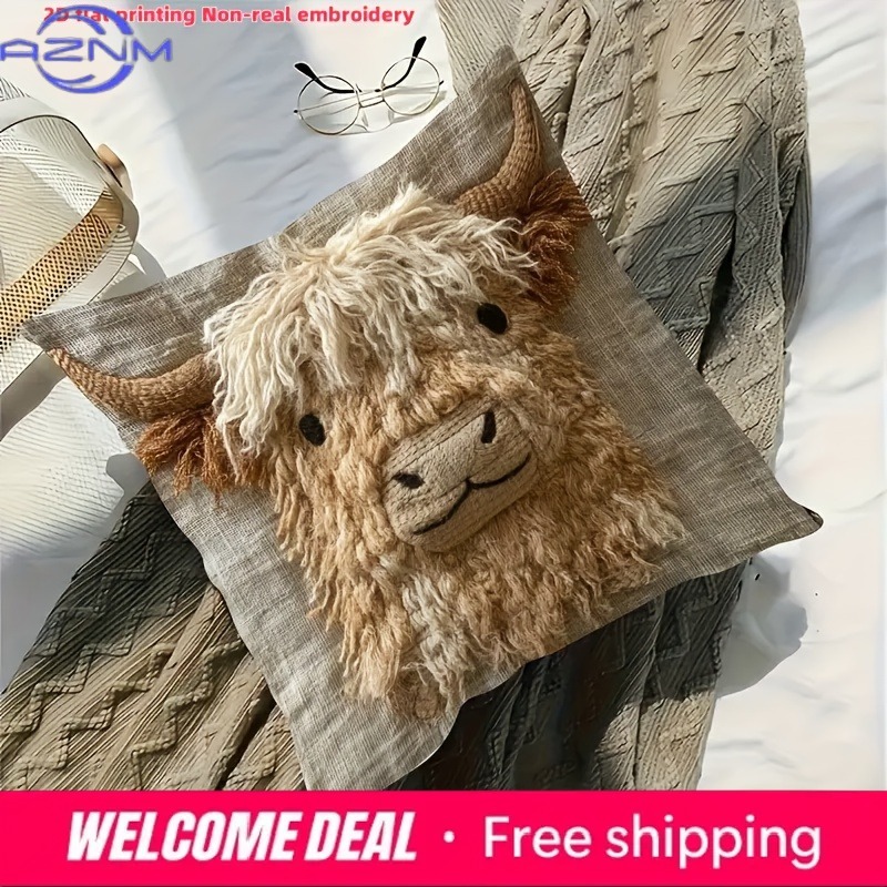 Sevimli Highland İnek Tasarımı - Highland Home Textiles incelemesi ve fiyatı