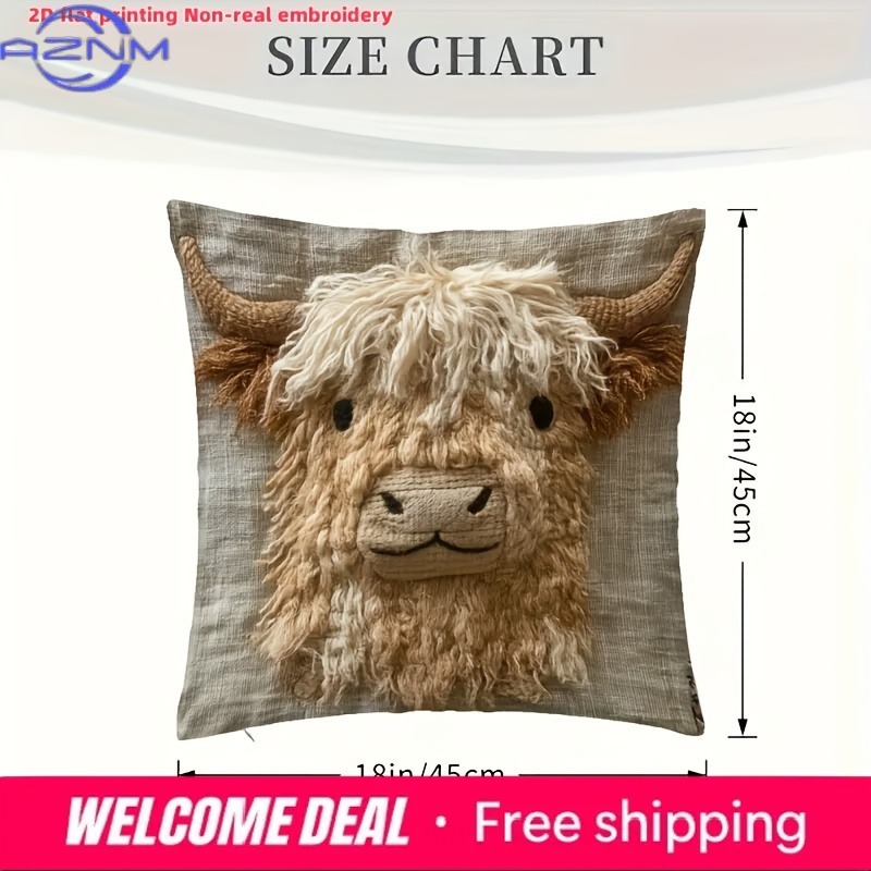 Sevimli Highland İnek Tasarımı - Highland Home Textiles incelemesi ve fiyatı